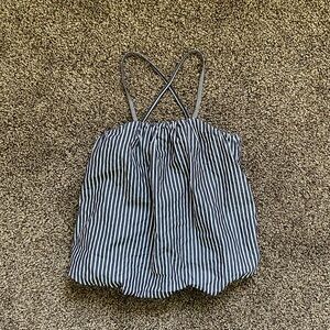 Brunello Cucinelli Girls Cotton/Silk Rhinestone Straps Tank Size 4